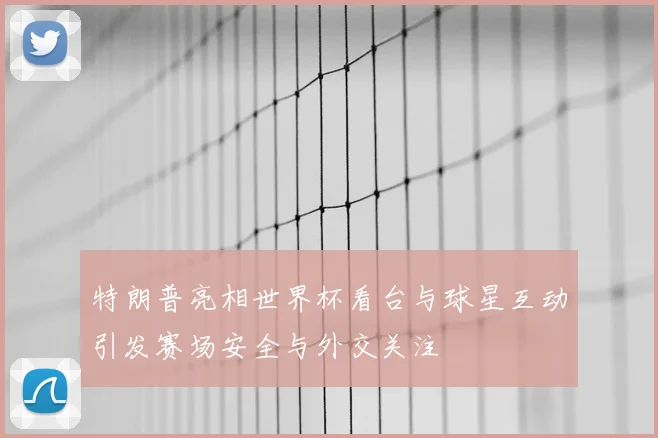 特朗普亮相世界杯看台与球星互动引发赛场安全与外交关注